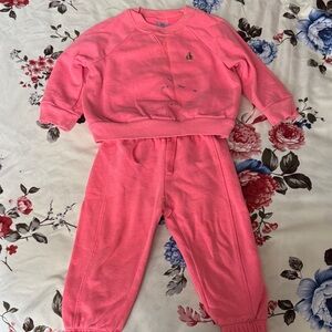 GAP Pink Girls Sweatshirt and Jogger Set